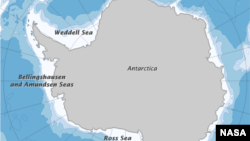 Antarctica is the southernmost continent on Earth. The Antarctic Peninsula on the west coast is warming at unprecedented rates. (NASA map Robert Simmon)