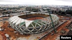 The Arena Amazonia stadium in Manaus, seen here on Dec. 17, 2013, was one of six 2014 World Cup soccer venues to miss a Dec. 31 deadline for completion. 