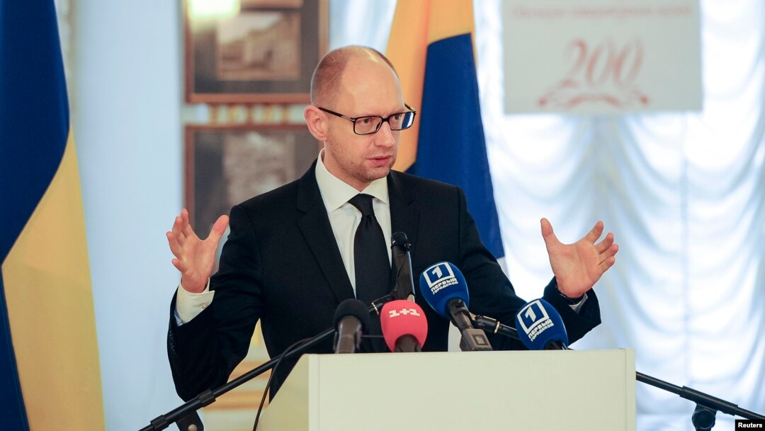 Thủ tướng Ukraine Arseniy Yatsenyuk tố cáo Nga tìm cách tạo ra những vụ đụng độ, kể cả vụ hỏa hoạn giết chết 42 người tại Odessa, ngày 4/5/2014.