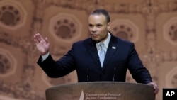 FILE - Conservative commentator Dan Bongino speaks at the Conservative Political Action Committee annual conference in National Harbor, Md., March 6, 2014.