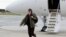 Italian journalist Cecilia Sala walks at Rome's Ciampino military airport in Rome, after she was freed from detention in Iran, Jan. 8, 2025. 