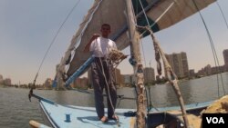 Sailor Mohammed Gamal worries Ethiopia's planned dam will hurt his livelihood, June 10, 2013. (VOA)