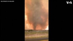 Eyewitness Captures Footage of Smoke Funnel in California Wildfire 