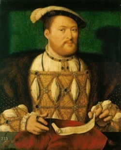 Joos van der Beke portrait of English King Henry VIII, painted ca. 1530 - 1535.The Puritans rejected his Church of England, which they believed contained too many trappings of Roman Catholicism.