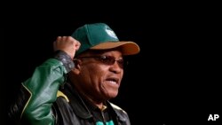 South Africa's ruling party president Jacob Zuma addresses party delegates, during the African National Congress policy conference in Johannesburg, June 30, 2017.