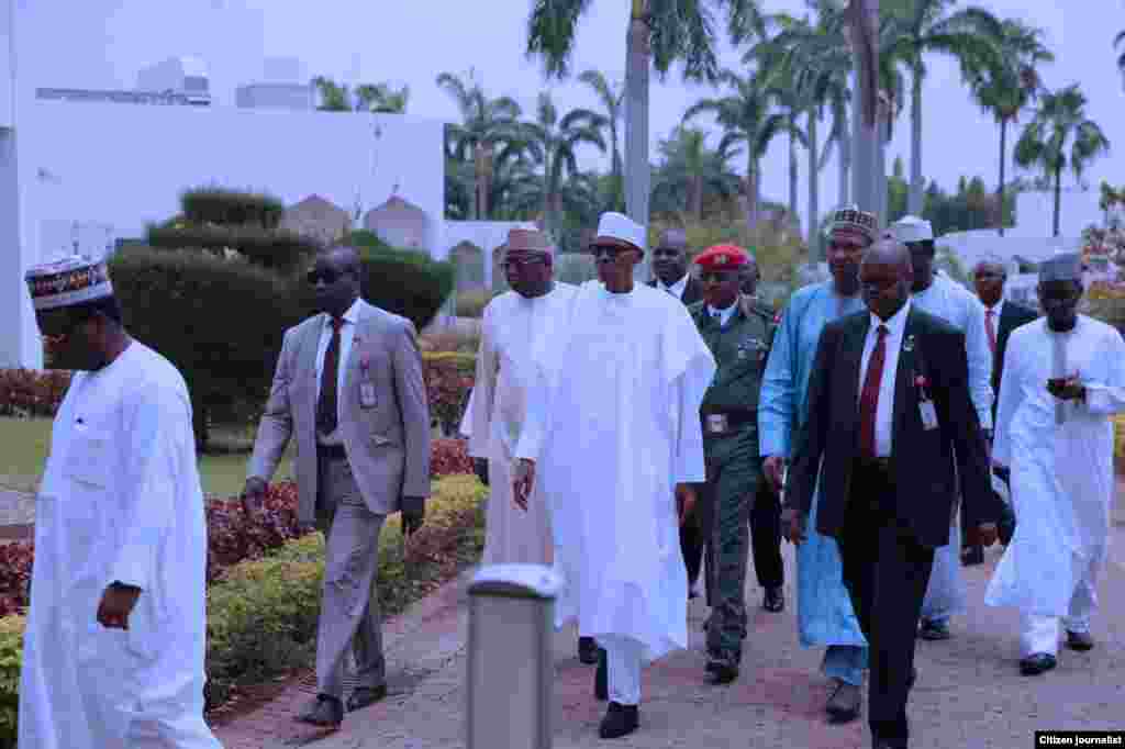 Shugaba Muhammad Buhari a fadarsa dake Abuja. Ranar Juma&#39;a 5, ga watan Mayu shekara 2017&nbsp;