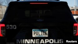 FILE - A police vehicle is seen in Minneapolis, Minnesota, Nov. 2, 2021.