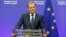 FILE - European Council President Donald Tusk briefs the media after Britain voted to leave the bloc, in Brussels, Belgium, June 24, 2016.