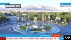 A handout image grab made available by the Iranian state TV, the Islamic Republic of Iran Broadcasting (IRIB), shows what the TV said was a live picture of the city of Isfahan early on April 19, 2024, following reports of explosions heard in the province 