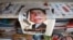 A copy of Iran's Farhikhtegan newspaper sits in a kiosk in Tehran on Nov. 16, 2024, with a drawing of Elon Musk on its front page, as Iranian media referred to a reported meeting between Tehran's ambassador to the United Nations and the tech billionaire earlier this week.