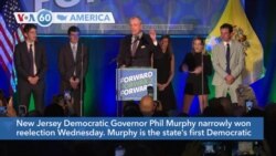 VOA60 America - Democrat Murphy Narrowly Wins Second Term as New Jersey Governor
