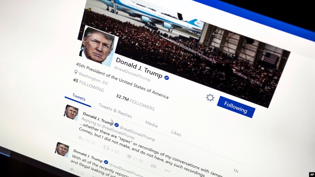Tviter stranica predsednika Trampa (arhivski snimak)