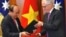 Prime Minister of the Socialist Republic of Vietnam Nguyen Xuan Phuc participates in a signing ceremony with Australian Prime Minister Malcolm Turnbull at Australia's Parliament House in Canberra, Australia, March 15, 2018.