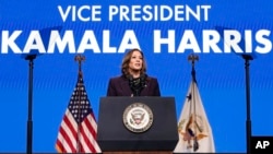 ARCHIVO - La vicepresidenta Kamala Harris habla durante un evento, el 25 de julio de 2024, en Houston, Texas.