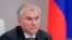 FILE - Russian State Duma Speaker Vyacheslav Volodin said on Jan. 2o, 2024, that parliament will consider a law allowing for the confiscation of money and property from those deemed to spread “deliberately false information” about Moscow's military actions.