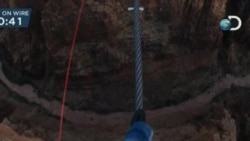 Watch video of aerialist walk across Grand Canyon on tightrope