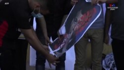 Պալեստինա-իսլամական համաս շարժման անդամները այրել են Ֆրանսիայի նախագահի լուսանկարը