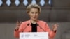 European Commission President Ursula von der Leyen delivers a speech during the plenary session of the Artificial Intelligence (AI) Action Summit at the Grand Palais in Paris, France, Feb. 11, 2025. 