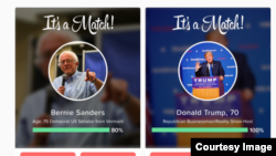 Popular dating app Tinder is letting users swipe over the issues in the U.S. presidential elections. (Tinder)