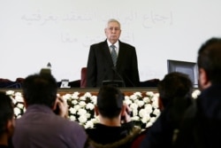 FILE - Algerian upper house chairman Abdelkader Bensalah is pictured after being appointed as interim president by Algeria's parliament, following the resignation of Abdelaziz Bouteflika in Algiers, Algeria, April 9, 2019.