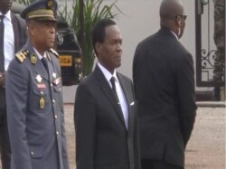 Cameroon Defense Minister Joseph Beti Assomo on mourning day. June 21, 2019, in Yaounde. (M. Kindzeka/VOA)