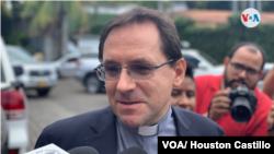  Monseñor Waldemar Stanislaw Sommertag, nuncio apostólico en Nicaragua, durante una conferencia de prensa en Managua. 