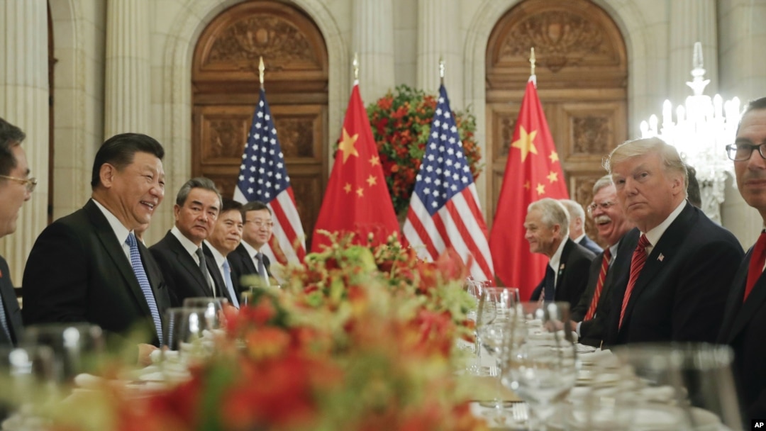 Chủ tịch Trung Quốc Tập Cận Bình, Tổng thống Mỹ Donald Trump tại Thượng đỉnh G20 ở Argentina 1/12/2018.