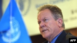 FILE - David Beasley, the United Nations World Food Program (WFP) executive director, speaks during a press conference on May 15, 2018.