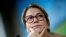 FILE - Brazil's Agriculture Minister Tereza Cristina Dias looks on during a news conference at the Itamaraty Palace in Brasilia, July 3, 2019. 