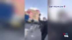 تصاویری از میدان حسن‌آباد تهران و حضور جنگنده‌ها در آسمان ؛ زنی می‌گوید: دمت گرم عمو
