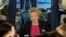 Democratic presidential candidate Hillary Clinton speaks with members of the media on board her campaign plane at Westchester County Airport in White Plains, N.Y., Sept. 27, 2016. 