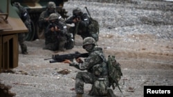 2024년 9월 2일 대한민국 포항, 한미 해병대의 연합 상륙훈련인 '쌍룡훈련'에 참가 중인 대한민국 해병대원들. (자료 사진)