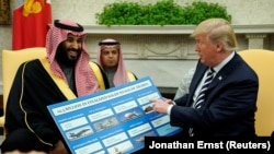 Yarima Mohammed Bin Salman tare da Shugaba Trump yau 20 ga watan Maris a Fadar White House