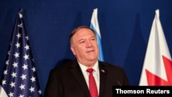 مایک پمپئو، وزیر خارجه ایالات متحده، در کنفرانس خبری روز چهارشنبه در اسرائیل