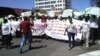 FILE: NRZ workers recently staged peaceful protests in Zimbabwe's second largest city, Bulawayo.