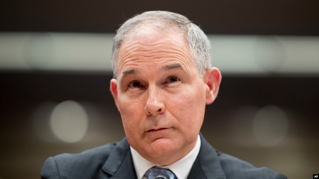 FILE - Then-Environmental Protection Agency Administrator Scott Pruitt appears before a Senate subcommittee on Capitol Hill in Washington, May 16, 2018. 