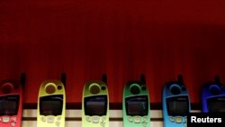 Old Nokia mobile phones are placed on a shelf inside of a private museum of phones in Dobsina, Slovakia, September 6, 2017. Picture taken September 6, 2017. 