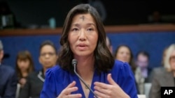 Boston Mayor Michelle Wu responds to questions during a House Committee on Oversight and Government Reform hearing with Sanctuary City Mayors on Capitol Hill, March 5, 2025.