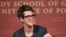 FILE - In this Oct. 16, 2017 file photo, MSNBC television anchor Rachel Maddow moderates a panel on the campus of Harvard University, in Cambridge, Mass.