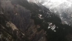 Vue aérienne du site du crash de l'appareil de Germanwings