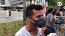Oliver Torres salió a las calles en el sur de la Florida para expresar su apoyo a Joe Biden