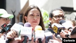 María Corina Machado dijo que acudirá a declarar a la Fiscalía, que la acusa de planear un “magnicidio” (Foto: Prensa MCM).