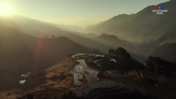 Վիետնամի հյուսիսային Յեն Բայ նահանգի տեռասավոր բրնձի դաշտերի հիասքանց տեսարանները