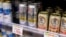 Various cans of alcohol-free beers, including those from Asahi, Kirin and Suntory, are displayed on a supermarket shelf in Tokyo, Japan March 9, 2021. (REUTERS/Ritsuko Ando)