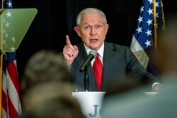 Jeff Sessions addresses the crowd at his watch party following Alabama's state primary in Mobile, Ala., March 3, 2020,