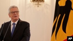 German President Joachim Gauck gives a statement where he announced that we will not run for a second term in Berlin, June 6, 2016.