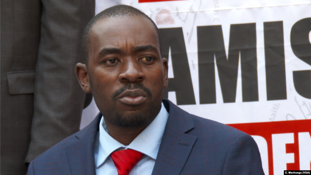 Nelson Chamisa, kiongozi mkuu wa upinzani Zimbabwe. Aug. 4, 2018