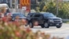 Ukrainian President Volodymyr Zelenskyy's motorcade arrives at the Scranton Army Ammunition Plant in Scranton, Pennsylvania, Sept. 22, 2024.