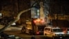 A Sanitation Salvage truck behind police tape at 152nd Street and Jackson Ave. in Woodstock, Bronx.