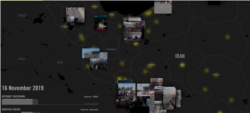 نقشه آغاز و گسترش اعتراضات در ایران در آبان ۱۳۹۸ همزمان با قطع اینترنت، وبسایت عفو بین الملل
